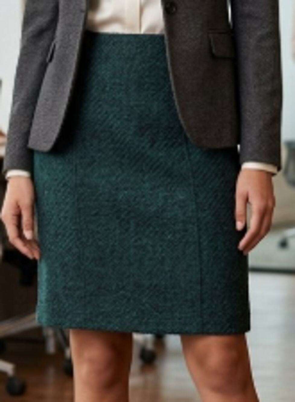 Banana Republic Green Seamed Textured Flannel Pencil Skirt sz 0